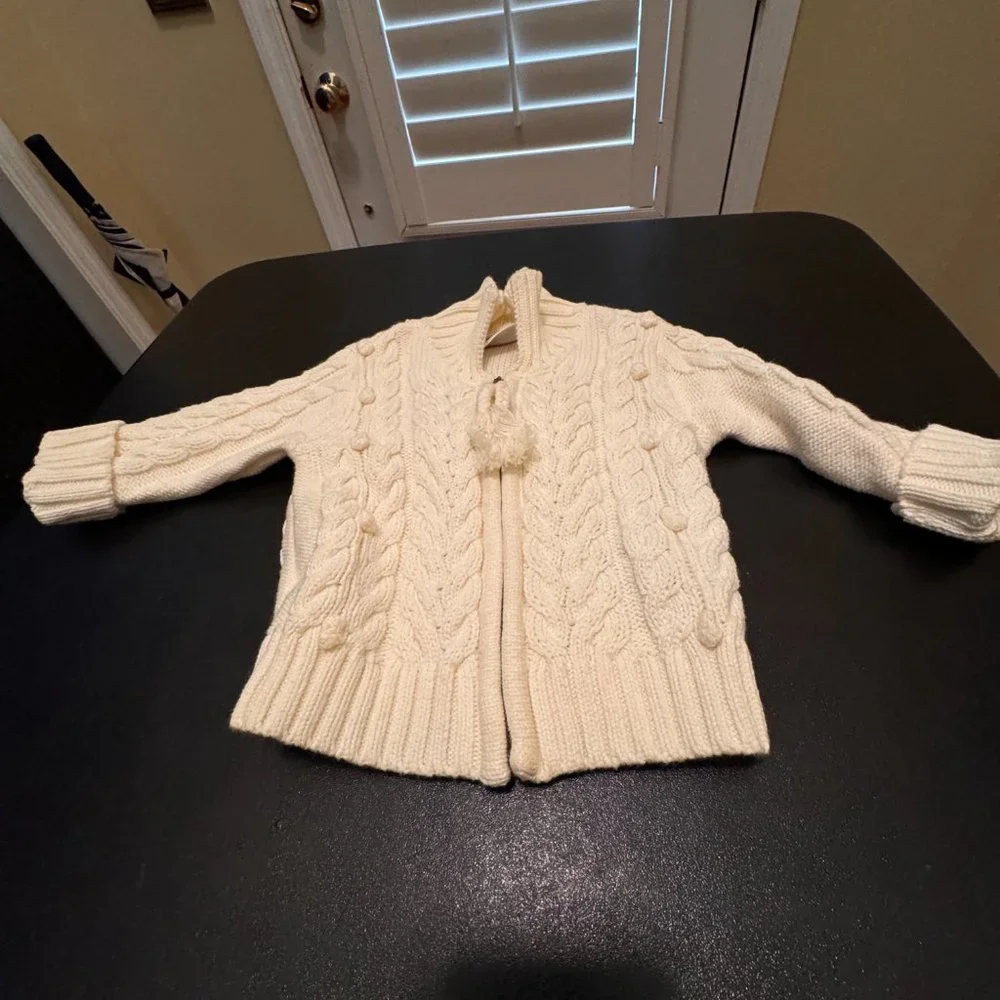 Tommy Hilfiger 100% cotton  size 3-6 months cable knit 2 piece sweater and skirt